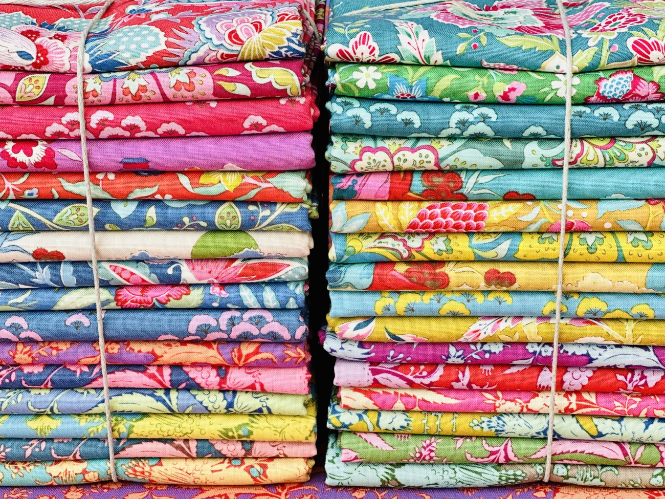 Tilda Patchwork Baumwolle - Bloomsville Rot - Halbe Meter Zuschnitte - 8 Meter